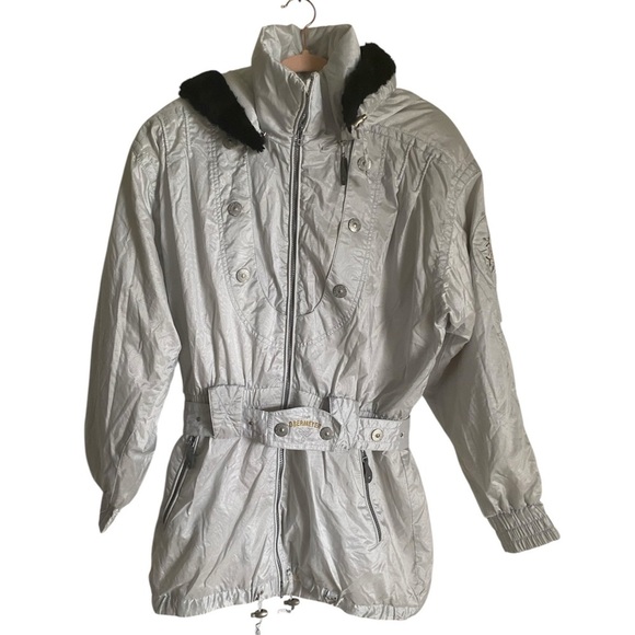 Obermeyer Vintage Ski Jacket Thermolite Iridescent Faux Fur Removable Hood 12 - Picture 3 of 16